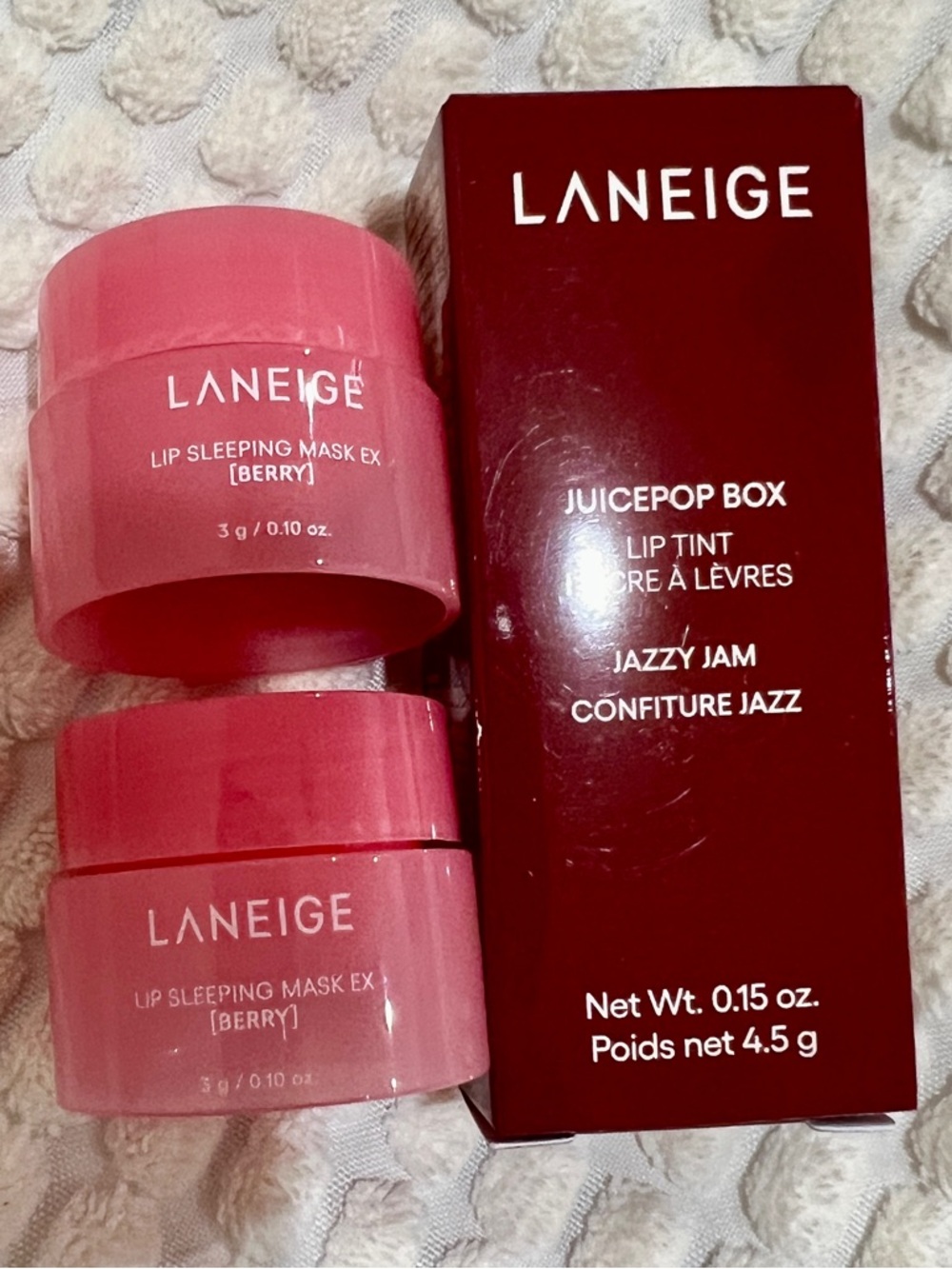 LANEIGE Pink Berry Lip Sleeping Masks & Juicepop Box Lip Tint- Jazzy Jam